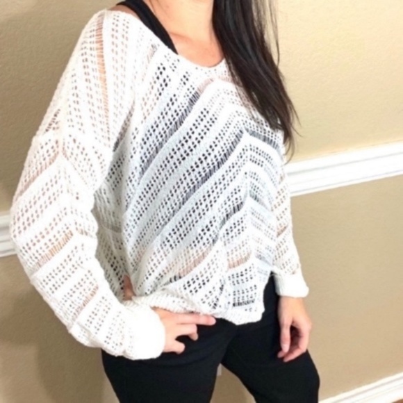 Stitch Fix Fate White Airy Open Knit Sweater - Picture 5 of 5